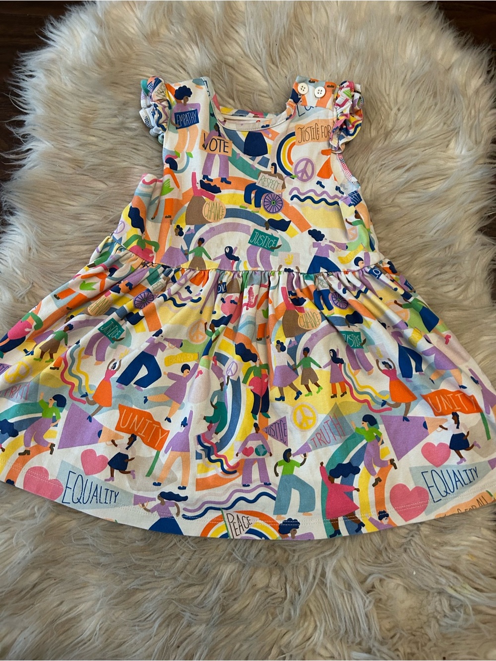 PICCOLINA Activism Collection Flutter Sleeve Dress - Picture 2 of 11